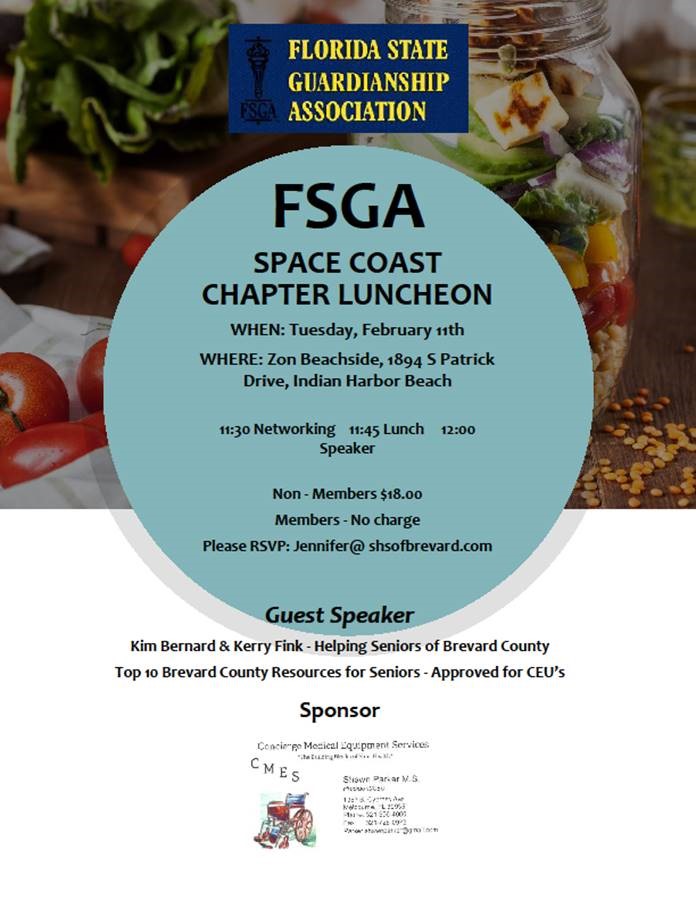 Florida State Guardianship Association Space Coast Chapter - Networking Meeting