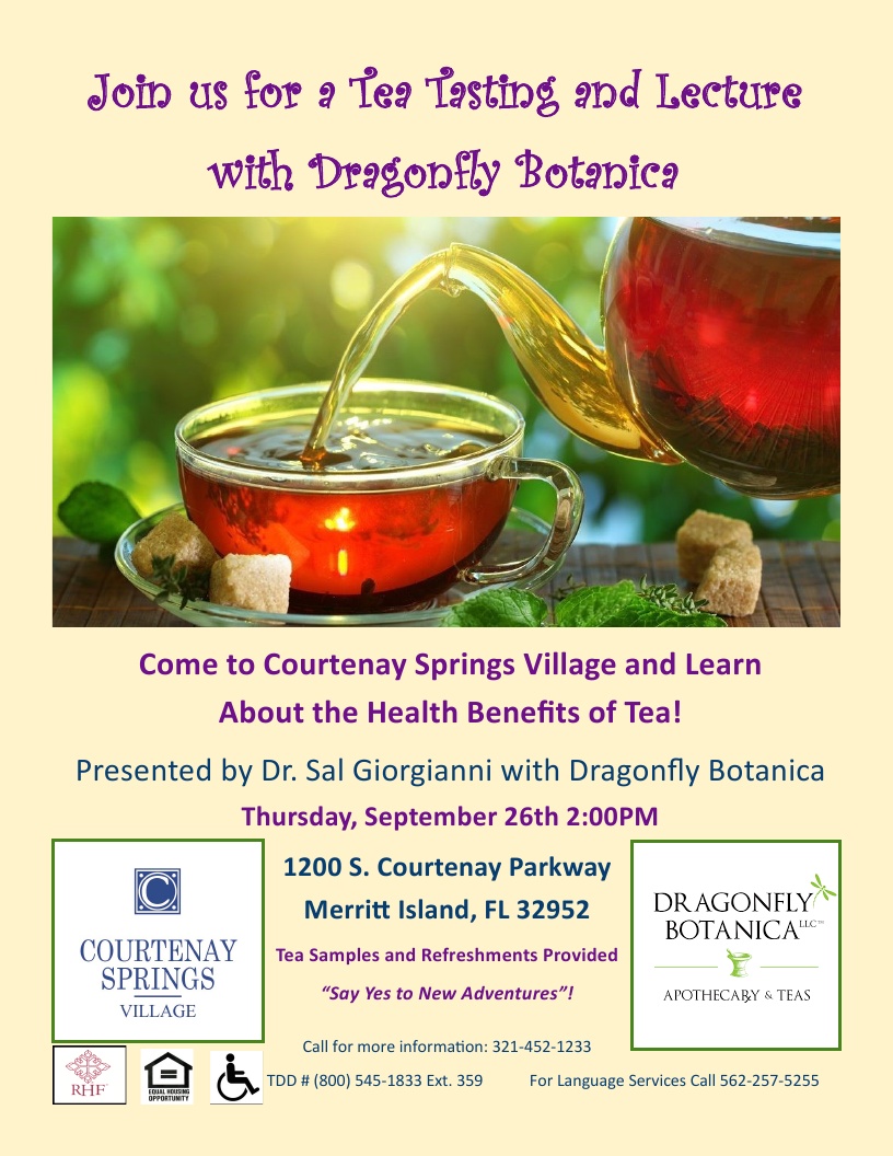 Tea Tasting and Lecture with Dragonfly Botanica at Courtenay Springs Village