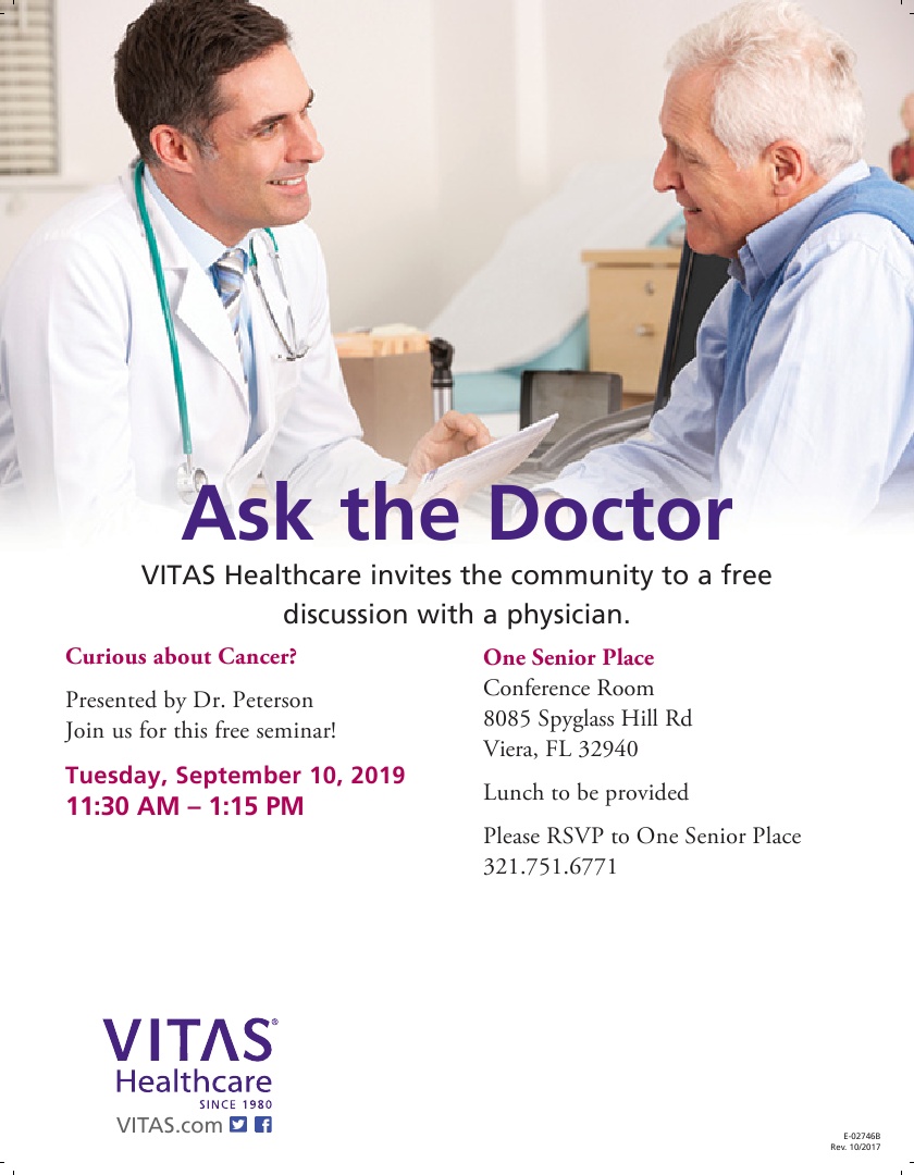Curious about Cancer? Ask the Doctor Lunch and Learn presented by VITAS Healthcare