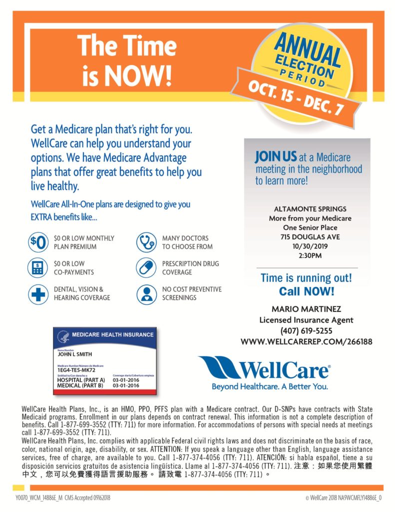 WellCare Educational Seminar One Senior Place