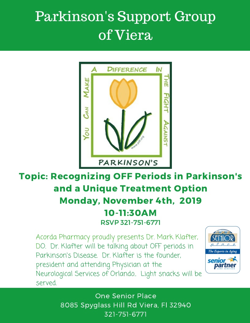 Recognizing OFF Periods in Parkinson's and a Unique Treatment Option, Parkinson's Support Group