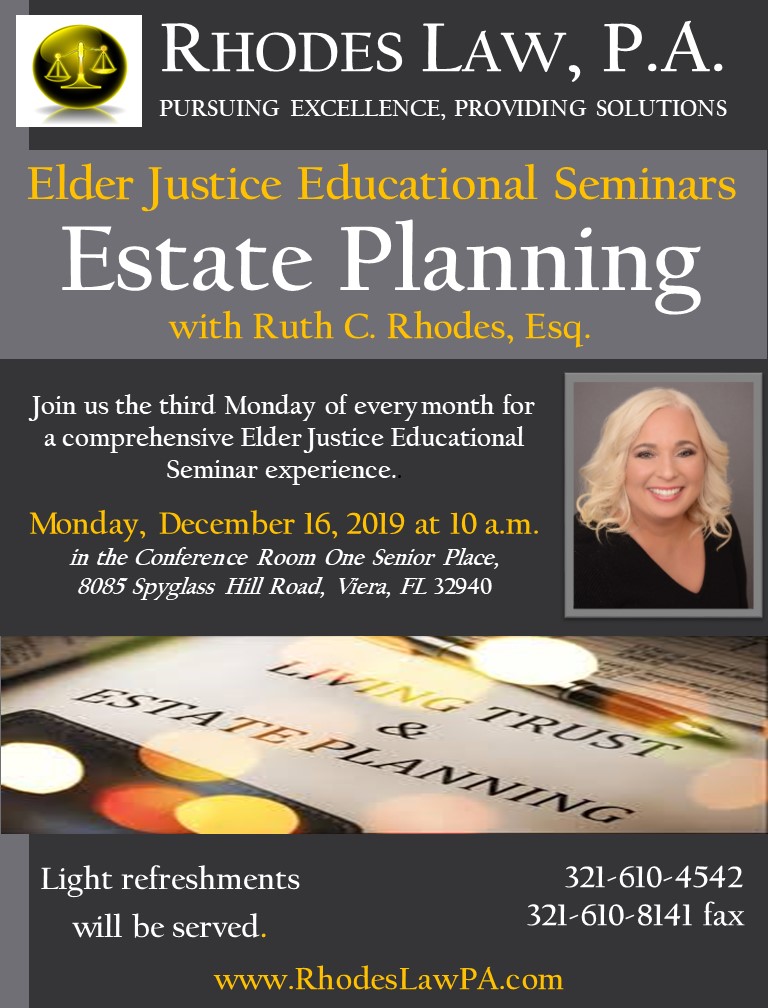 Estate Planning Seminar with Ruth C. Rhodes, Esq.