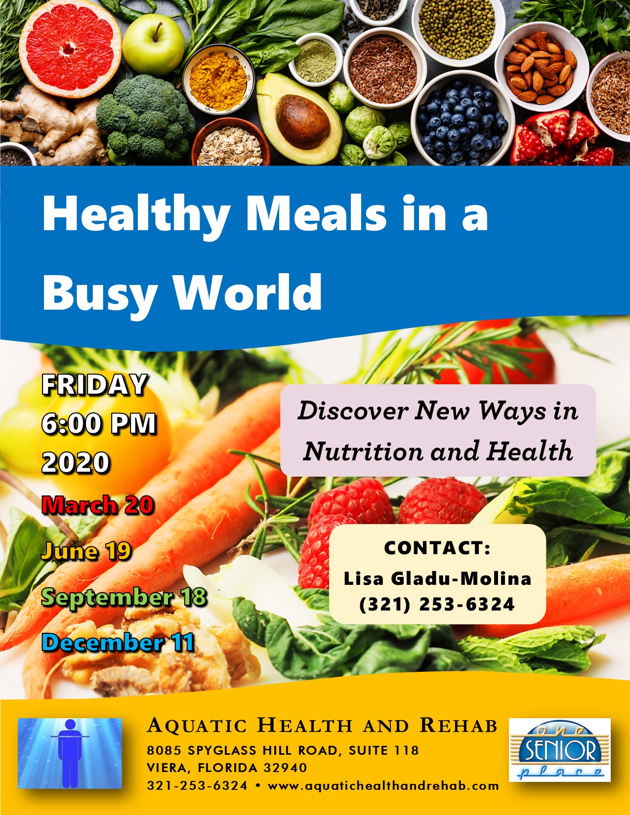 Healthy For Life Meals Cost CANCELLED - Healthy Meals in a Busy World presented by Aquatic Health