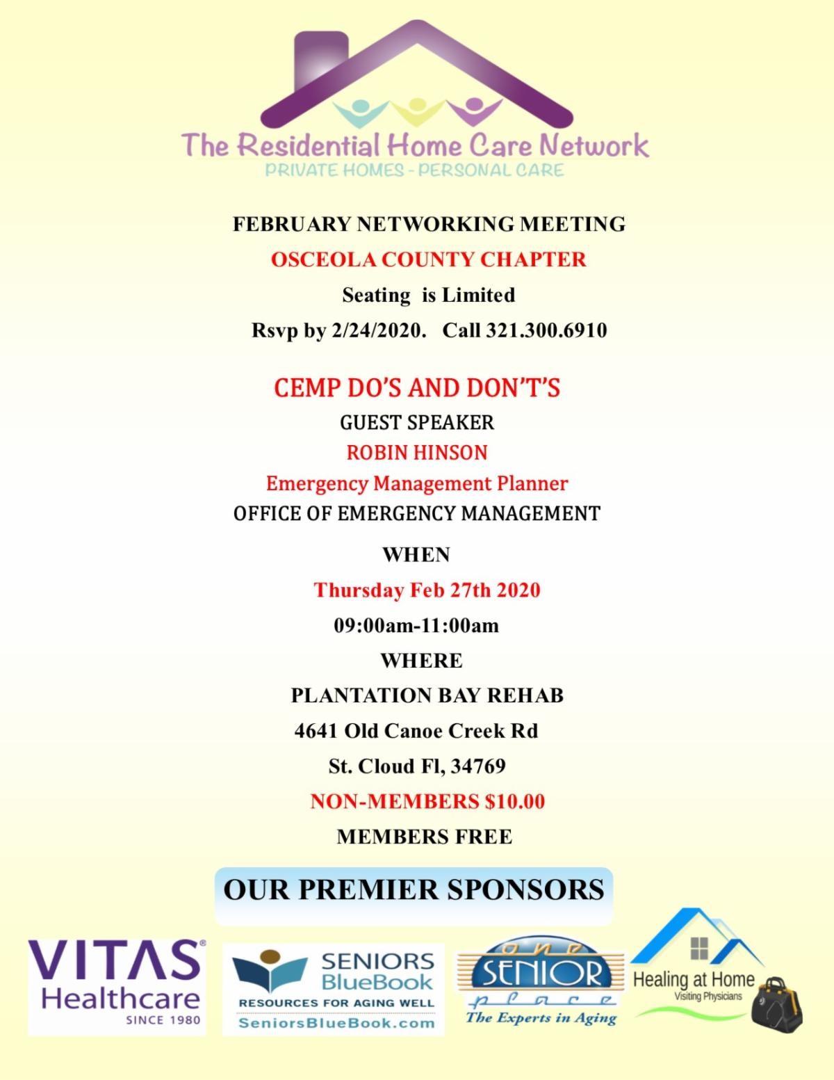 The Residential Home Care Network - Osceola County Chapter Meeting