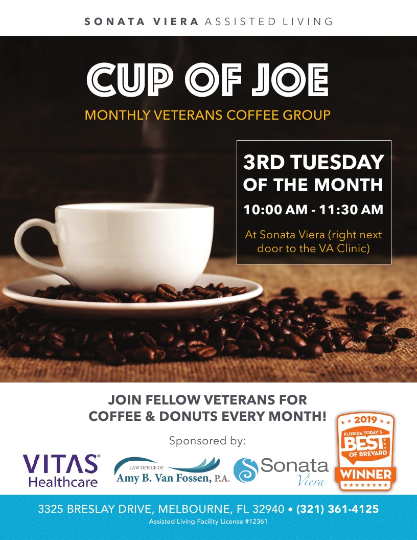 'Cup of Joe' Monthly Veterans Coffee Group at Sonata Viera One Senior
