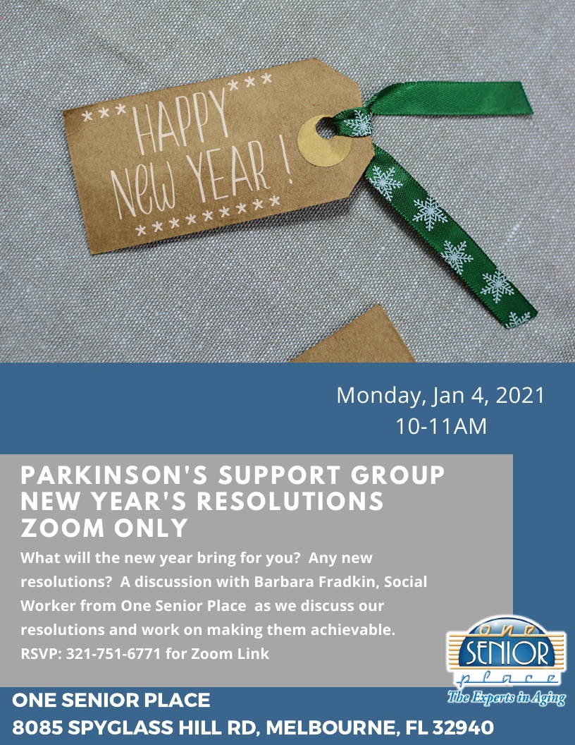 Parkinson's Support Group - New Year's Resolutions (ZOOM Only) - One ...