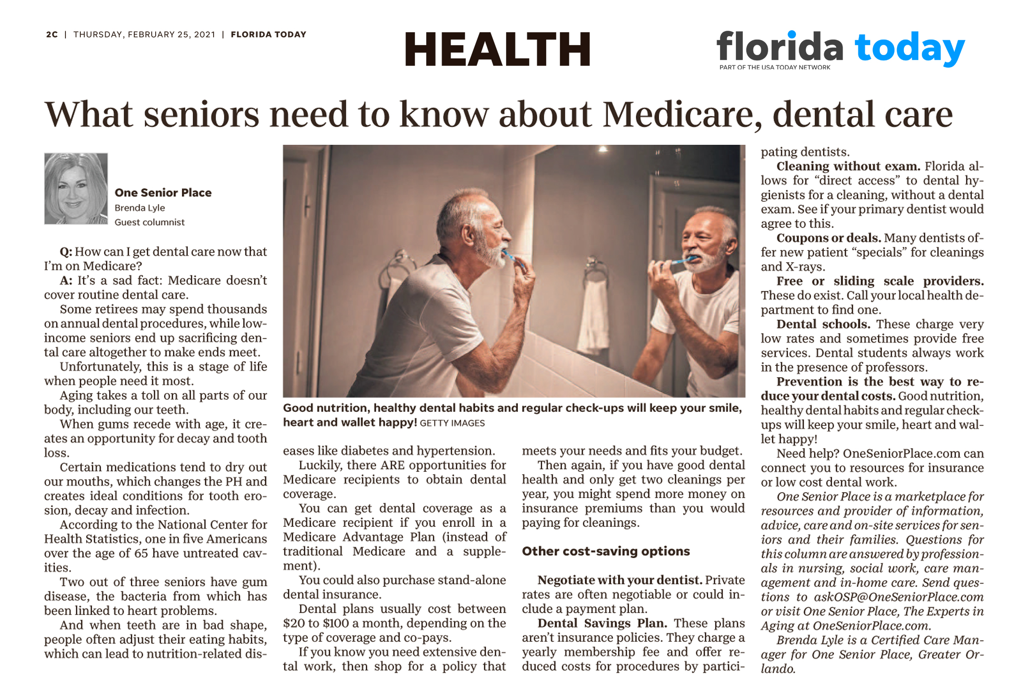 Ask One Senior Place: What seniors need to know about Medicare, dental care  - One Senior Place