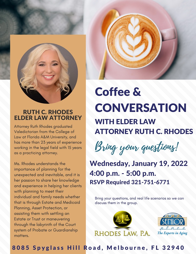 Coffee & Conversation with Elder Law Attorney Ruth C. Rhodes