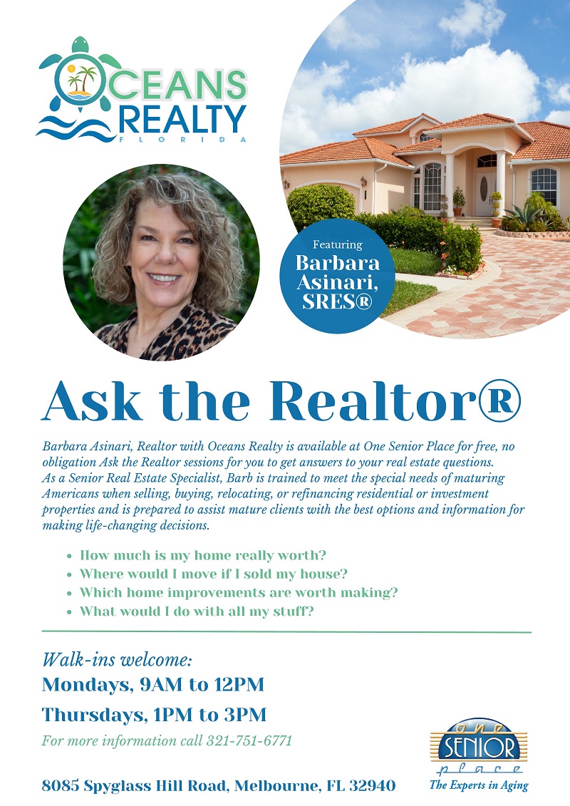 Ask the Realtor, Barbara Asinari, SRES - Oceans Realty Florida