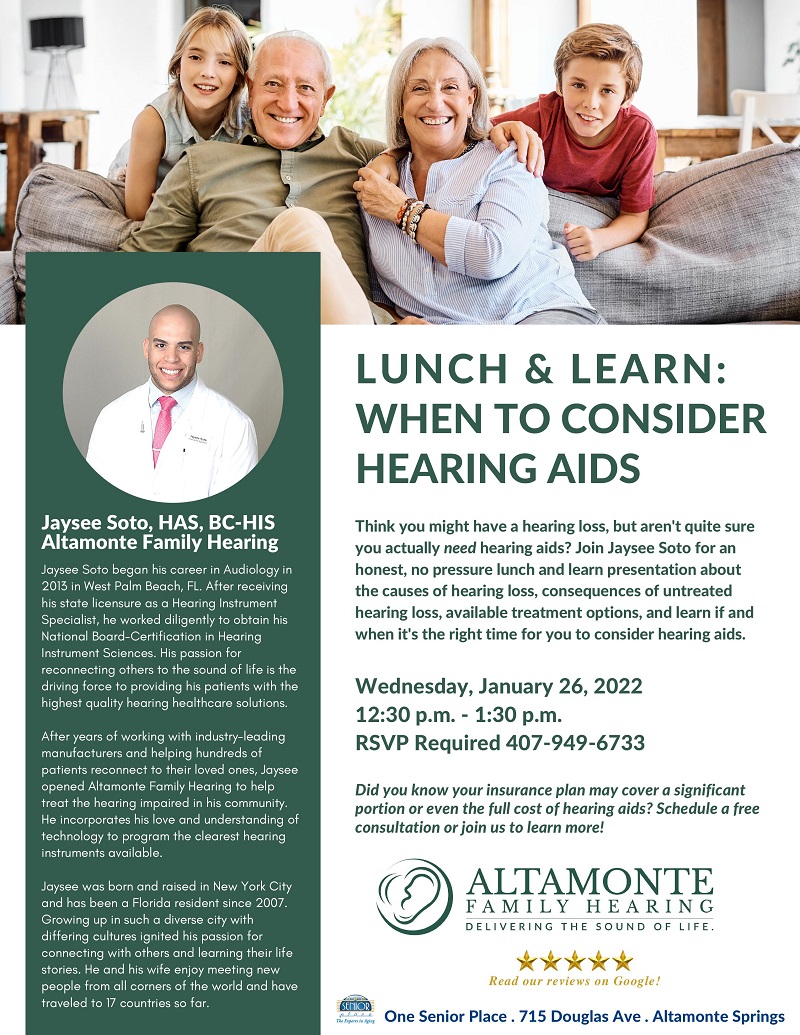 Lunch & Learn When To Consider Hearing Aids