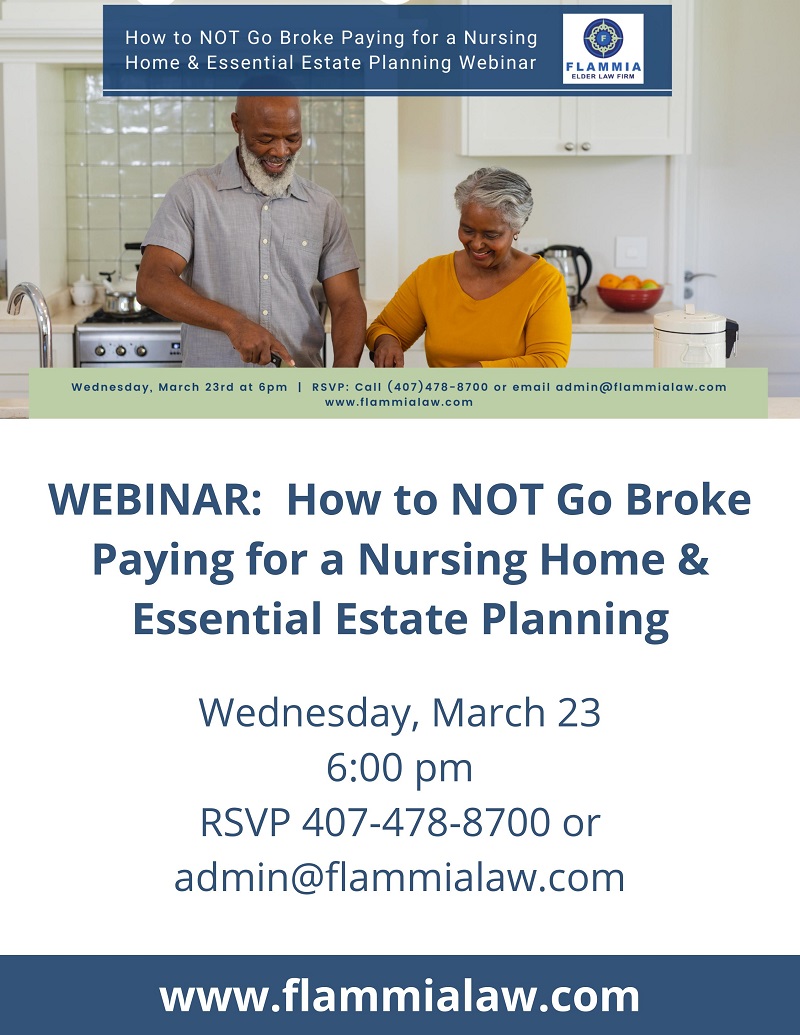 VIRTUAL: How NOT to go broke Paying for a Nursing Home & Essential Estate Planning