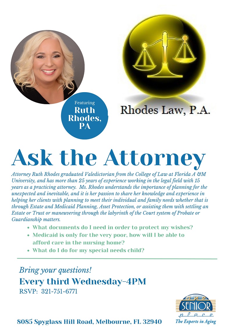 Ask the Attorney featuring Ruth Rhodes, PA