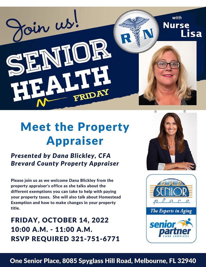 Meet the Property Appraiser, Senior Health Friday with Nurse Lisa