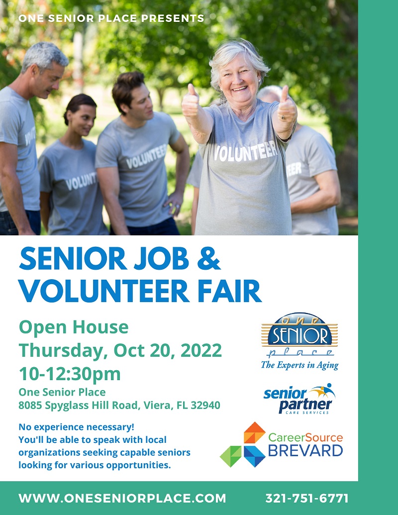 Senior Job and Volunteer Fair sponsored by One Senior Place, Senior Partner Care Services and CareerSource Brevard