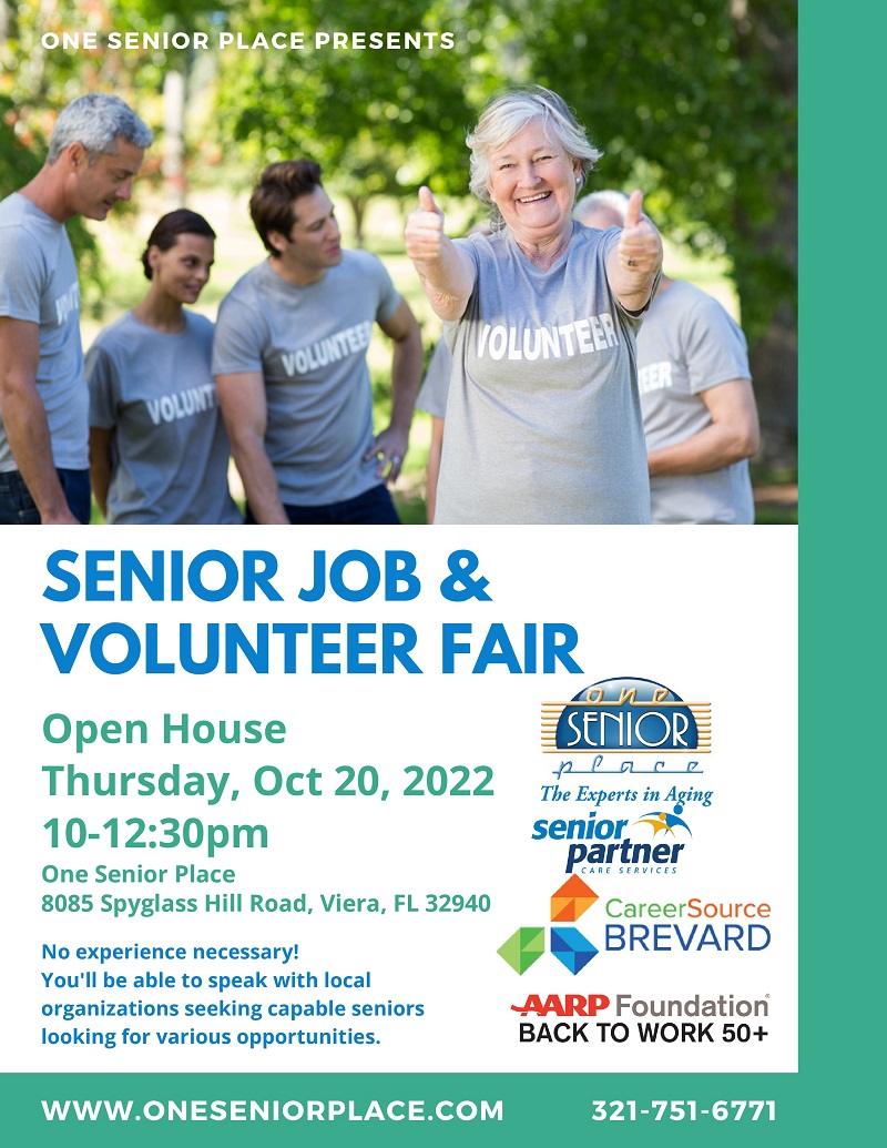 Senior Job and Volunteer Fair sponsored by One Senior Place, Senior Partner Care Services and CareerSource Brevard