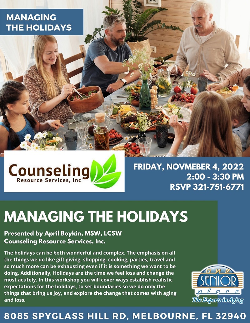Managing The Holidays, Counseling Resource Services, Inc.