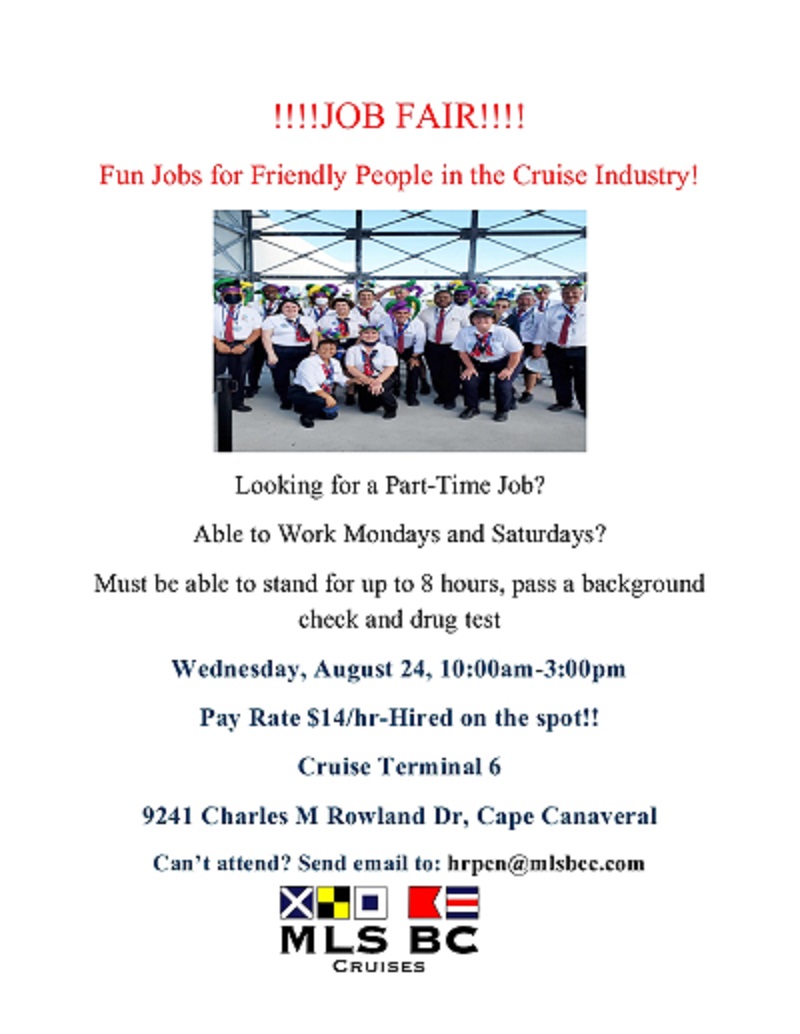 Cruise Industry Job Fair! August 24th