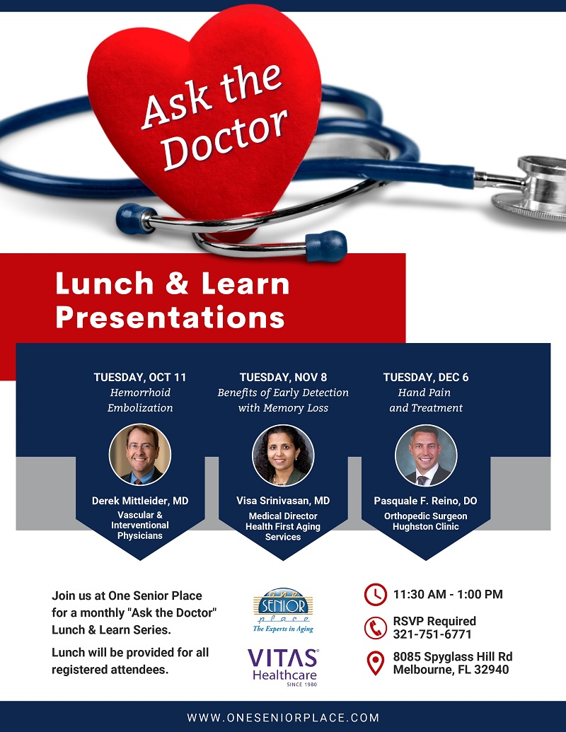 Hemorrhoid Embolization, Ask the Doctor Lunch & Learn Series presented by Derek Mittleider, MD