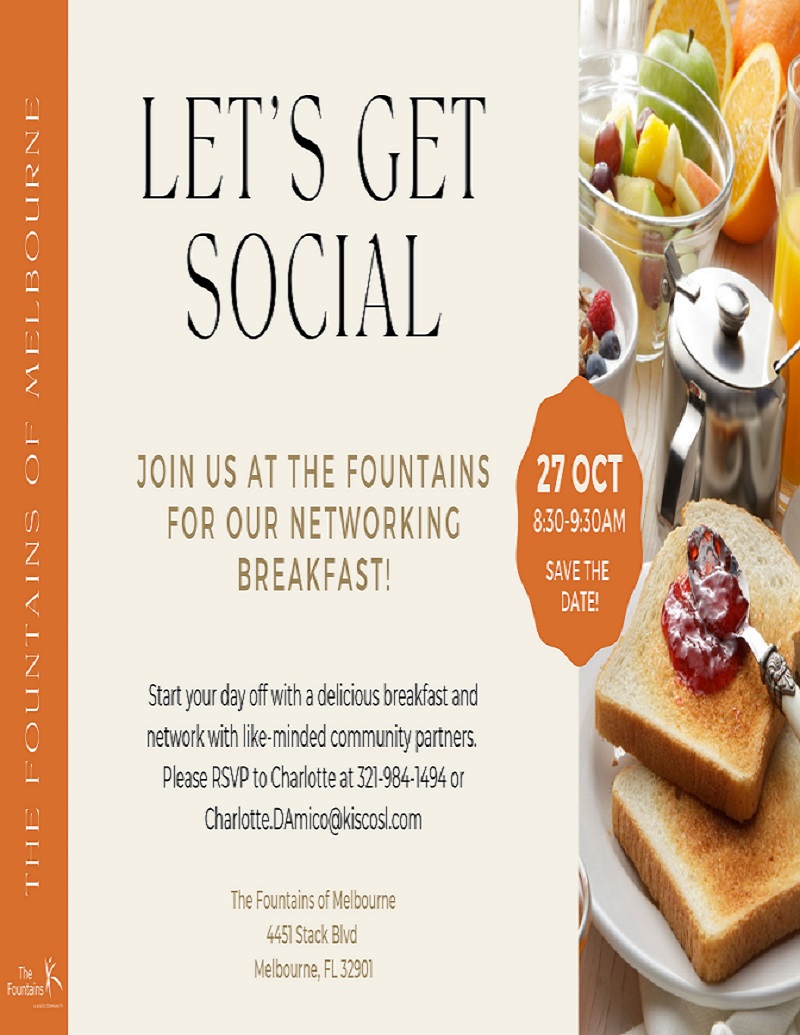 Social Networking Breakfast at The Fountains