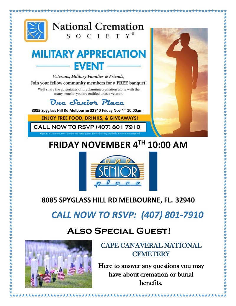 Military Appreciation Event - National Cremation Society & Cape Canaveral National Cemetery
