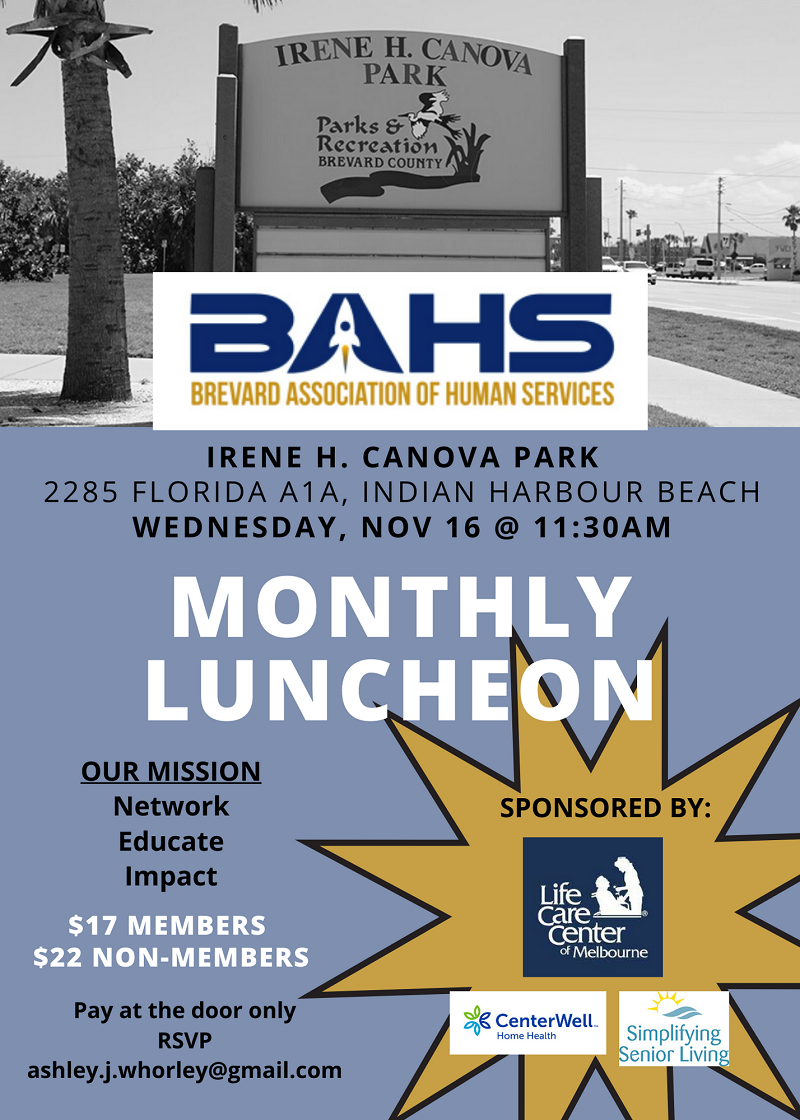 Brevard Association of Human Services (BAHS) - Monthly Luncheon