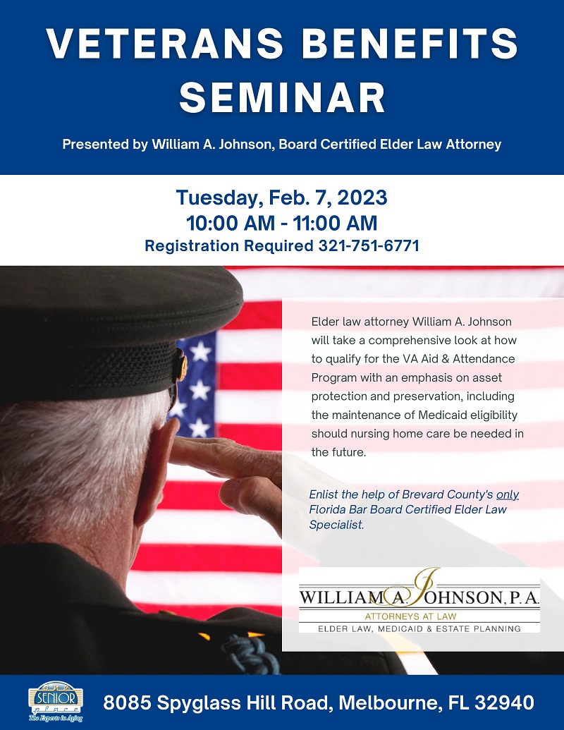 Veterans Benefits Seminar, Presented by William A. Johnson