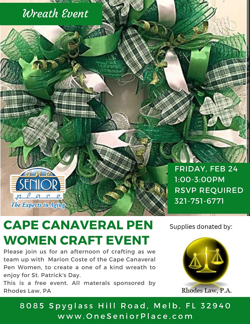 St. Patrick Wreath Event, Cape Canaveral Women Pen Group