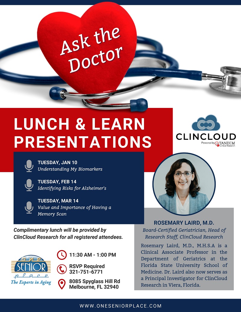 EVENT FULL Understanding My Biomarkers, Ask the Doctor Lunch & Learn Series presented by Dr. Rosemary Laird, M.D.