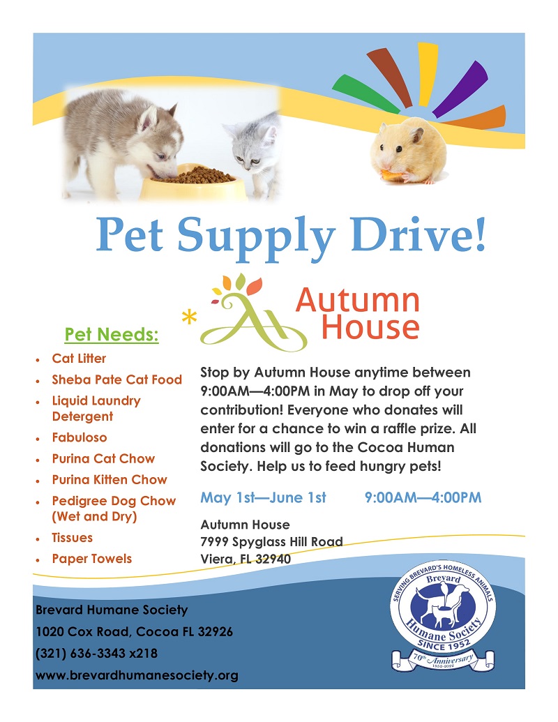 Pet Supply Drive at Autumn House