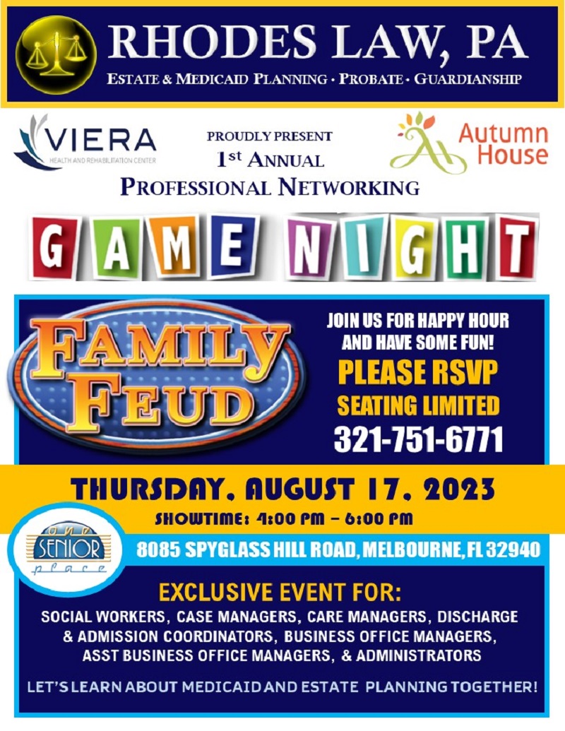 1st Annual Professional Networking Game Night w/ Rhodes Law, P.A.